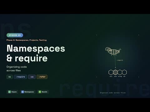 Clojure for Beginners: Clojure Namespaces & `require` — Organizing Code Across Files